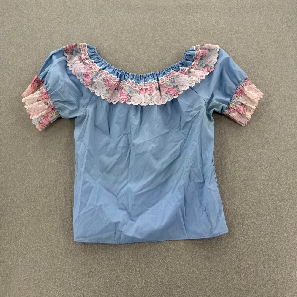 Vintage Square Dance Outfit Western Prairie Full Circle Skirt Ruffle Blouse XL - Picture 10 of 12